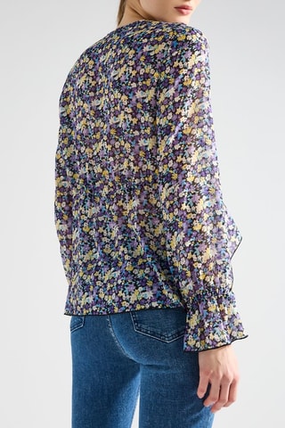 Blouse - Mauve et bleu clair