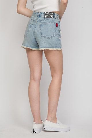 Short en jean taille haute Istit - Bleu