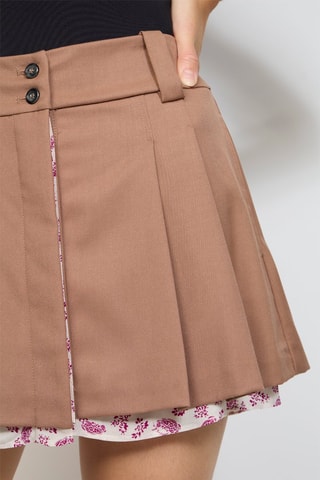 Minirok Hoge Taille - Lichtbruin