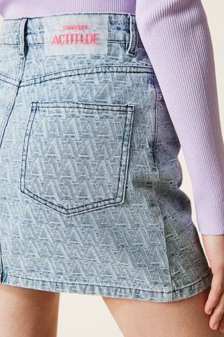 Minijupe en jean Bleu