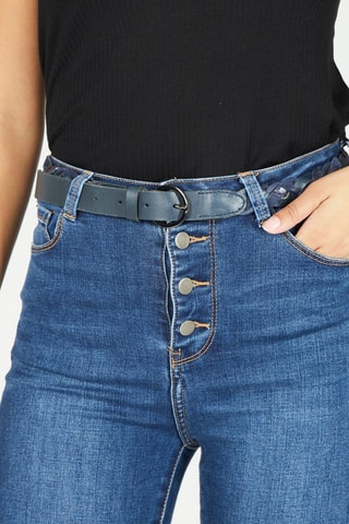 Leren Riem Hashtag Marineblauw