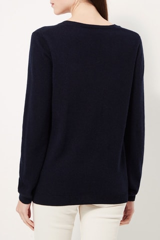 Wollen en Kasjmier Trui Trompe-l’oeil Marineblauw