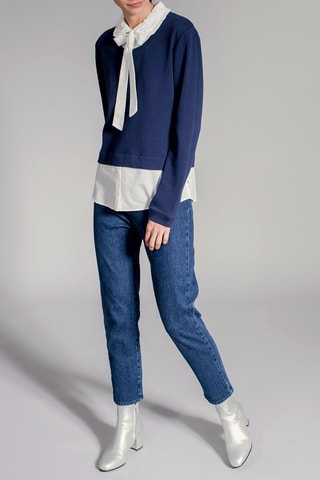 Trui Simon Marineblauw en Wit