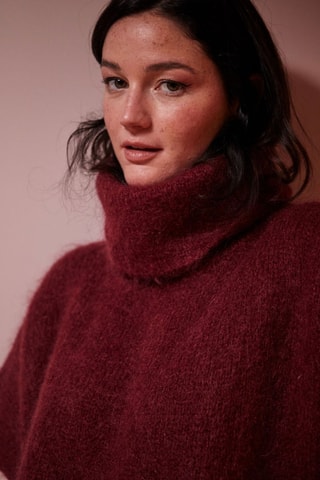 Oversized Mohair Trui Maloe - Bordeauxrood