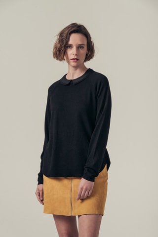 Wollen en Kasjmier Vest Menphis - Zwart