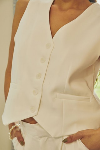 Mouwloos Vest Vanille - Wit