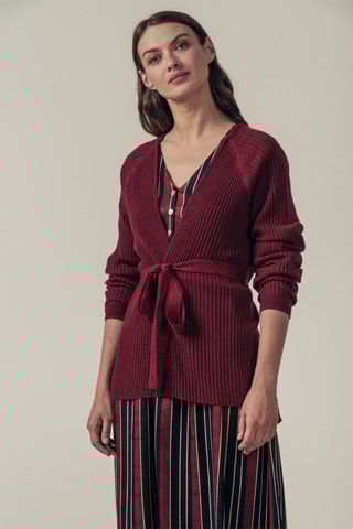 Wollen en Kasjmier Vest Minesota - Bordeauxrood