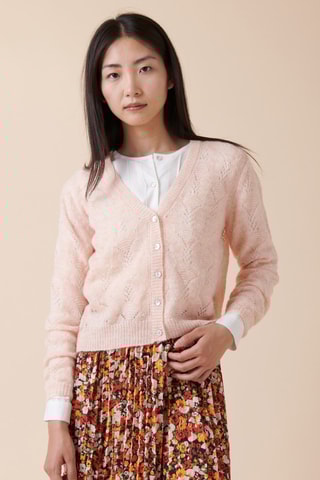 Wollen en Mohair Vest Martigues - Zalmkleurig