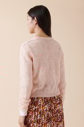 Wollen en Mohair Vest Martigues - Zalmkleurig