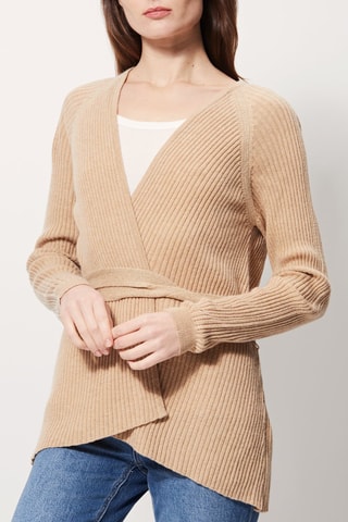 Wollen en Kasjmier Vest Minesota - Camel