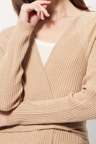 Wollen en Kasjmier Vest Minesota - Camel