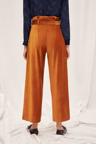 7/8 Velours Broek Wide Legs - Rood