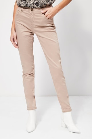 Broek Hoge Taille Zandkleurig