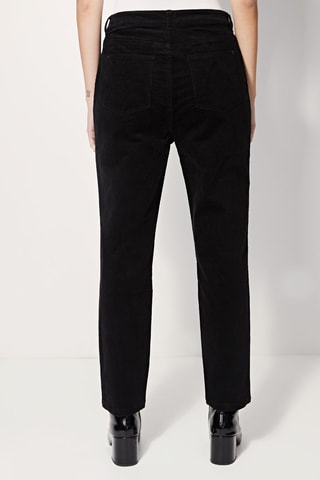 Velours Rechte Broek Hoge Taille Panthere - Zwart