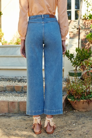 Biologisch Katoenen Rechte Jeans 
Blauw