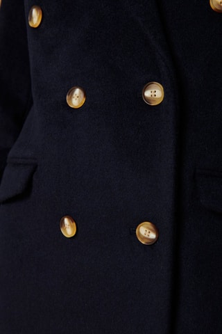 Gerecycled Wollen Jas - Marineblauw