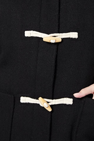 Wollen Jas Met Capuchon Liverpool - Zwart