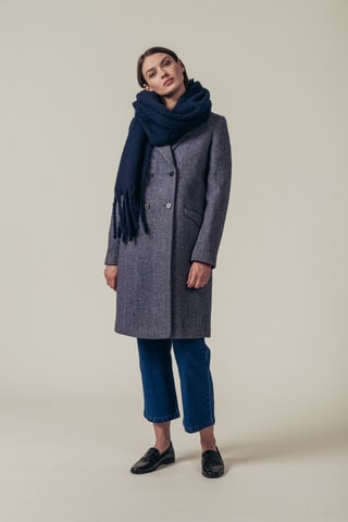 Wollen Jas Lousiane Gemêleerd Marineblauw