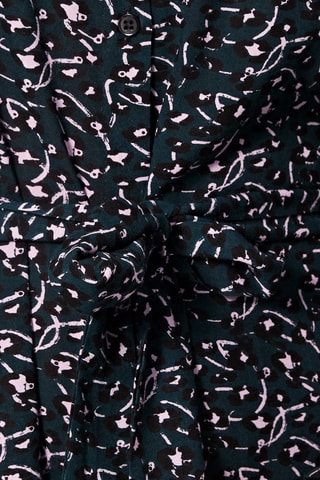 Blouse-jurk met Reopard Pauwblauw