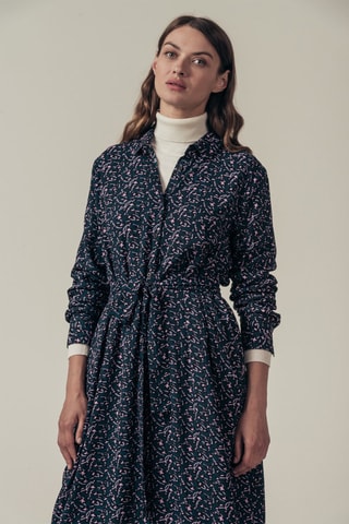 Blouse-jurk met Reopard Pauwblauw