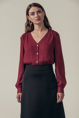 Blouse Caramel Bordeauxrood