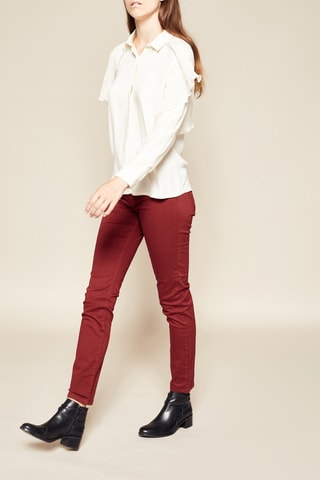 Blouse met Ruches Crèmekleurig