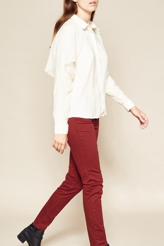 Blouse met Ruches Crèmekleurig