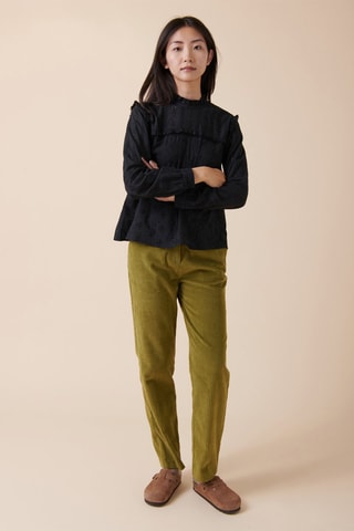 Top met Engelse Borduursels Theron - Zwart