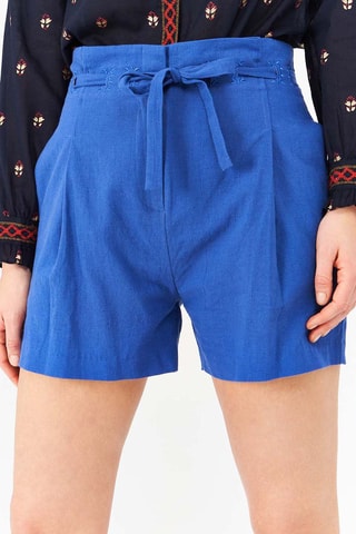 Shorts in lino - Blu elettrico