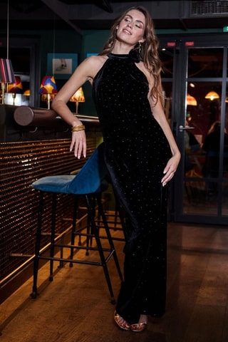 Velours Jumpsuit Yaelle - Zwart