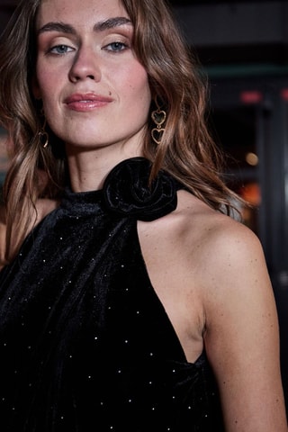 Velours Jumpsuit Yaelle - Zwart