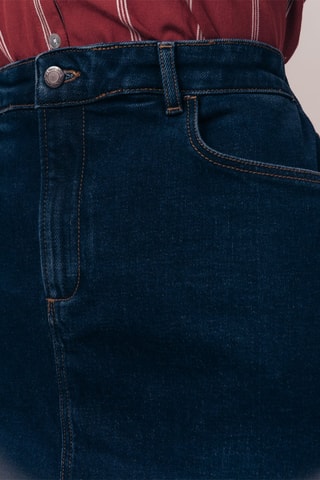 Rechte Spijkerrok Hoge Taille Jayonne - Blauw