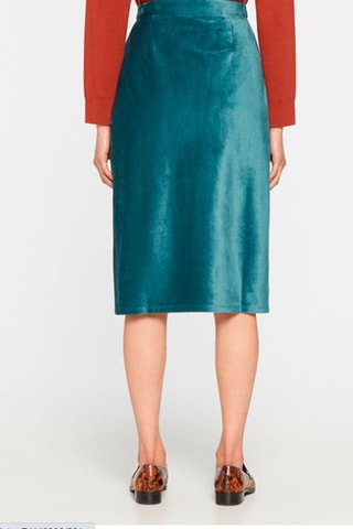 Asymmetrisch Rok Hoge Taille Pauwblauw