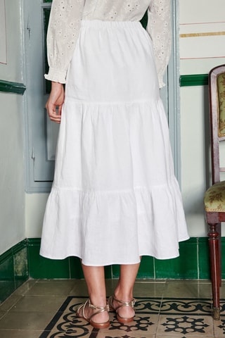 Lange Linnen Rok - 
Wit