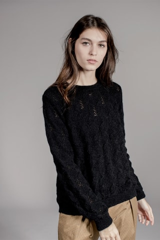 Maglia in misto mohair - Nero