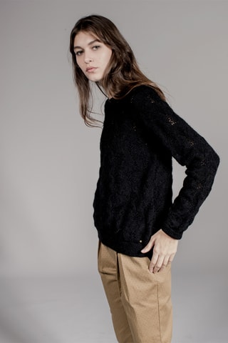 Maglia in misto mohair - Nero