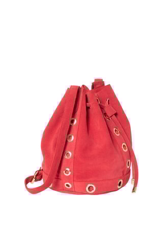 Borsa a secchiello in pelle - Rosso