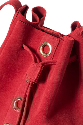 Borsa a secchiello in pelle - Rosso