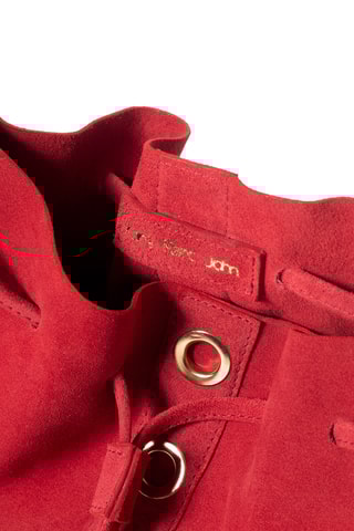 Borsa a secchiello in pelle - Rosso