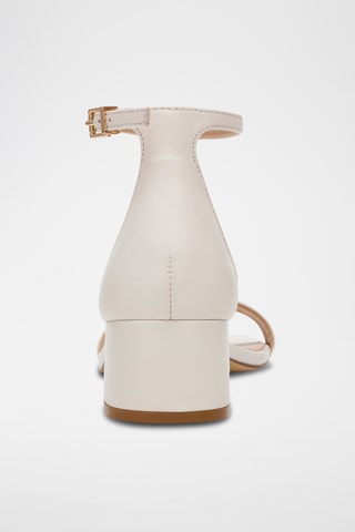 Sandales à talons en cuir de mouton - Ivoire