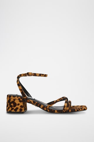 Sandales à talons en cuir - Marron