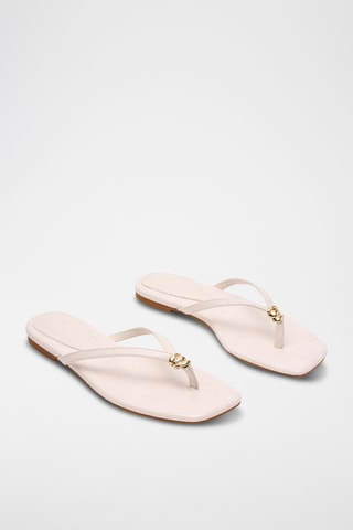 Sandales en cuir - Ecru