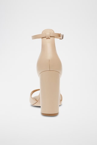 Sandales à talons en cuir - Beige