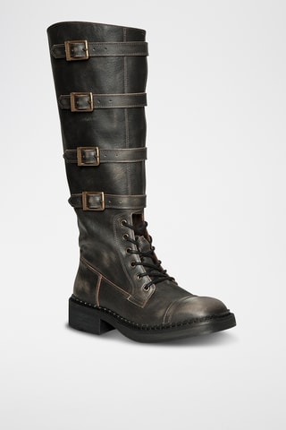 Bottes en cuir - Marron foncé