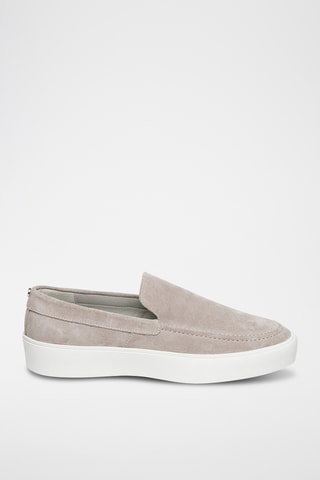 Mocassins en nubuck - Gris clair