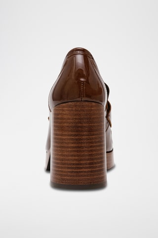Mocassins vernis à talons - Marron