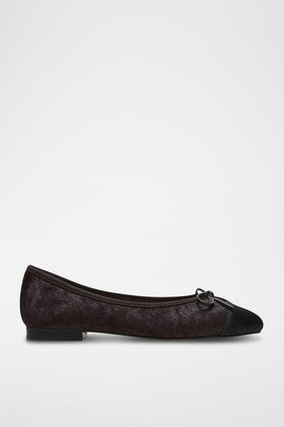 Ballerines en cuir - Noir et marron foncé