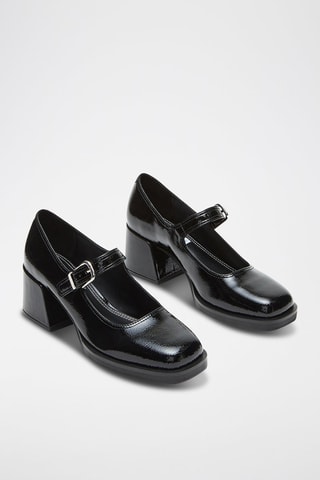 Babies à talons vernis - Noir
