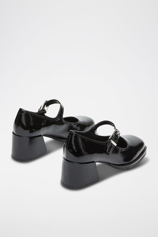 Babies à talons vernis - Noir