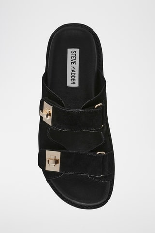 Mules plateformes en nubuck - Noir